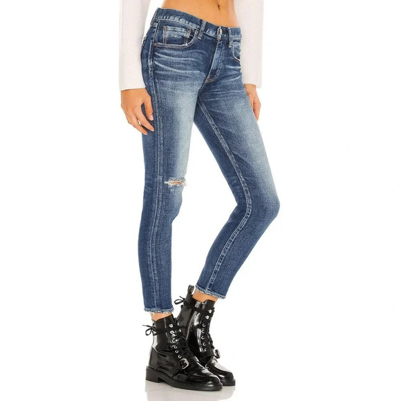 MOUSSY VINTAGE Falkner Skinny Denim Jeans Dark Blue Size 26 - Picture 2 of 8